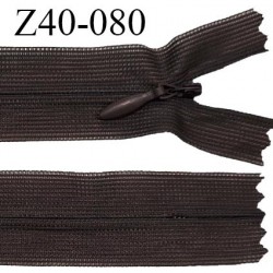 Fermeture zip 40 cm non séparable couleur café zip glissière nylon invisible prix à l'unité