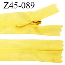 Fermeture zip 45 cm non séparable couleur jaune poussin marine zip glissière nylon invisible prix à l'unité