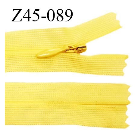 Fermeture zip 45 cm non séparable couleur jaune poussin marine zip glissière nylon invisible prix à l'unité