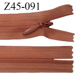 Fermeture zip 45 cm non séparable couleur rouille gris zip glissière nylon invisible largeur 5 mm longueur 45 cm prix à l'unité