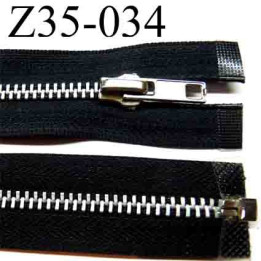 fermeture éclair longueur 35 cm couleur noir séparable  largeur 3 cm zip glissière métal largeur du zip 6 mm