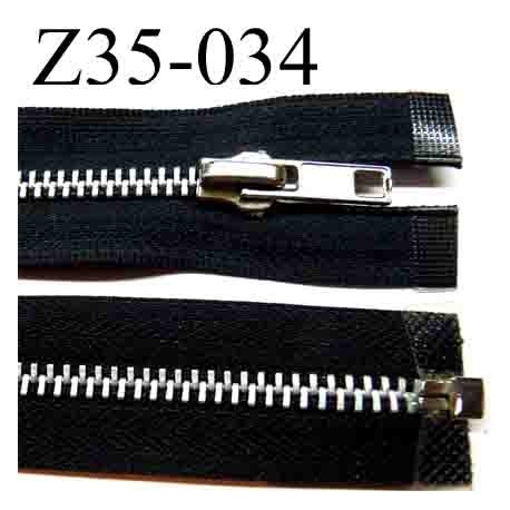 fermeture éclair longueur 35 cm couleur noir séparable largeur 3 cm zip glissière métal largeur du zip 6 mm