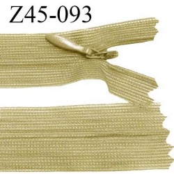 Fermeture zip 45 cm non séparable couleur vert caca d'oie zip glissière nylon invisible longueur 45 cm prix à l'unité