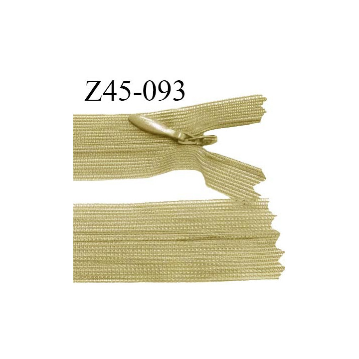 Fermeture zip 45 cm non séparable couleur vert caca d'oie zip glissière nylon invisible longueur 45 cm prix à l'unité