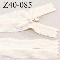Fermeture zip 40 cm non séparable couleur écru zip glissière nylon invisible largeur 5 mm longueur 40 cm prix à l'unité