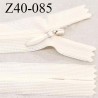 Fermeture zip 40 cm non séparable couleur écru zip glissière nylon invisible largeur 5 mm longueur 40 cm prix à l'unité