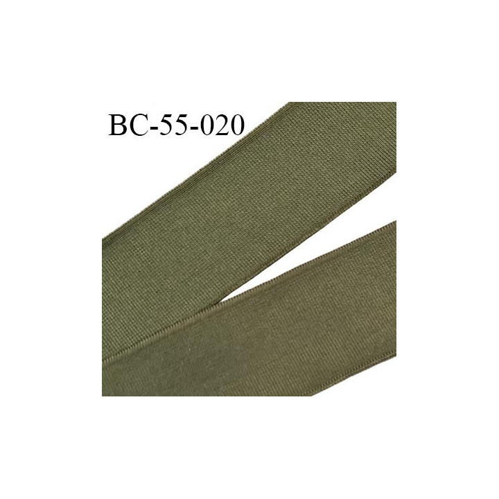 Bord-Côte 52 mm bord cote jersey maille synthétique couleur kaki largeur 5.2 cm longueur 100 cm prix à la pièce