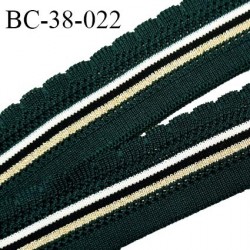 Bord-Côte 38 mm bord cote jersey maille synthétique couleur vert sapin noir naturel et doré prix à la pièce