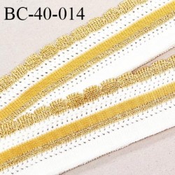 Bord-Côte 40 mm bord côte jersey maille synthétique couleur naturel jaune et doré largeur 4 cm longueur 100 cm prix à la pièce