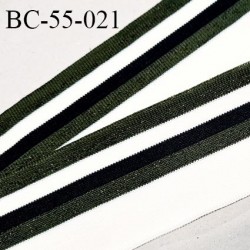 Bord-Côte 55 mm bord cote jersey maille synthétique couleur naturel noir et vert kaki légèrement pailleté prix à la pièce