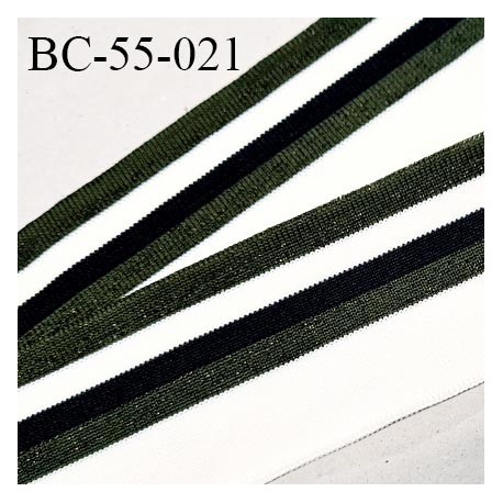 Bord-Côte 55 mm bord cote jersey maille synthétique couleur naturel noir et vert kaki légèrement pailleté prix à la pièce