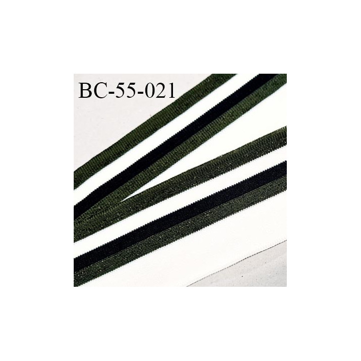 Bord-Côte 55 mm bord cote jersey maille synthétique couleur naturel noir et vert kaki légèrement pailleté prix à la pièce