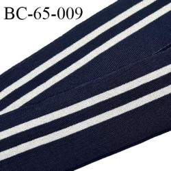 Bord-Côte 65 mm bord cote jersey maille synthétique couleur bleu marine et argenté pailleté prix à la pièce