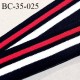 Bord-Côte 35 mm bord cote jersey maille synthétique couleur bleu marine blanc et rouge prix à la pièce