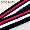 Bord-Côte 35 mm bord cote jersey maille synthétique couleur bleu marine blanc et rouge prix à la pièce