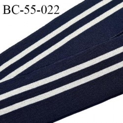 Bord-Côte 55 mm bord cote jersey maille synthétique couleur bleu marine et argent pailleté prix à la pièce