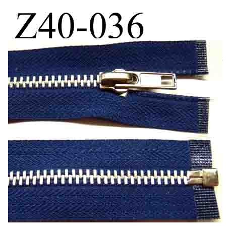 fermeture éclair longueur 40 cm couleur bleu séparable largeur 3 cm zip glissière nylon largeur du zip 6 mm