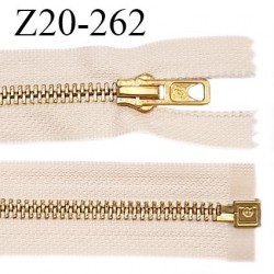 Fermeture zip 20 cm non séparable couleur beige rosé longueur 20 cm largeur 3 cm glissière métal largeur 7 mm prix à la pièce