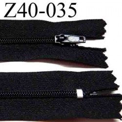 fermeture zip à glissière longueur 40 cm couleur noir non séparable largeur 2.5 cm zip glissière nylon largeur du zip 4 mm