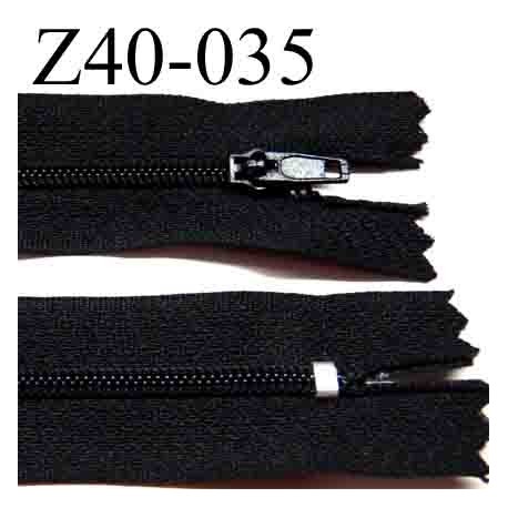fermeture éclair longueur 40 cm couleur noir non séparable largeur 2.5 cm zip glissière nylon largeur du zip 4 mm