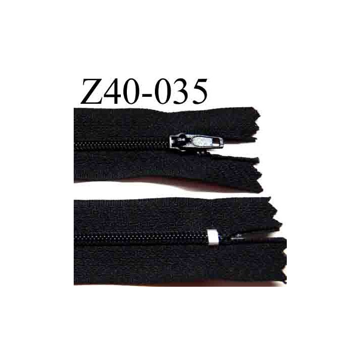 fermeture éclair longueur 40 cm couleur noir non séparable largeur 2.5 cm zip glissière nylon largeur du zip 4 mm