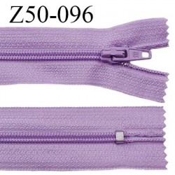 Fermeture zip 50 cm couleur lilas non séparable largeur 2.5 cm glissière nylon largeur 4 mm prix à l'unité