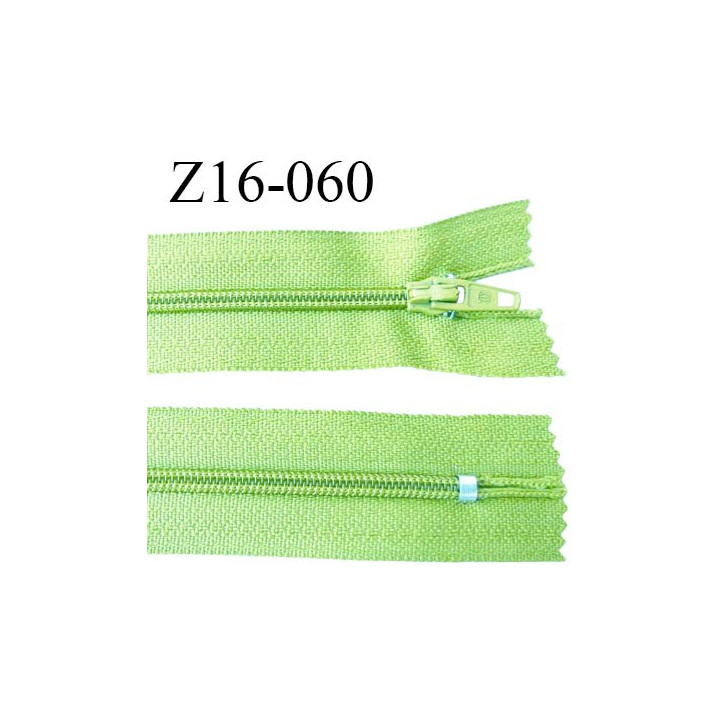 Fermeture zip 16 cm non séparable couleur vert menthe à l'eau zip glissière nylon invisible prix à l'unité