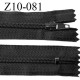 Fermeture zip 10 cm couleur noir anthracite non séparable largeur 2.5 cm glissière nylon prix à l'unité