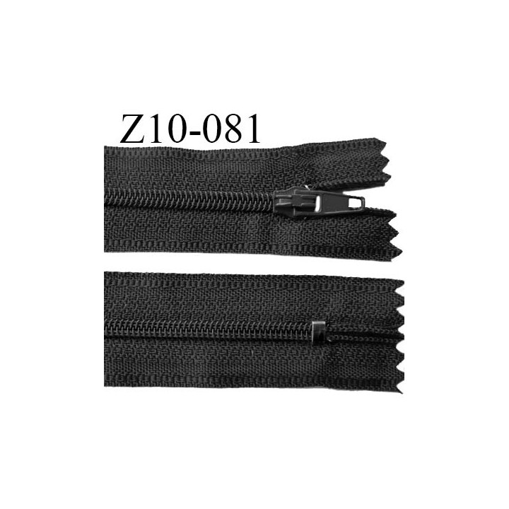 Fermeture zip 10 cm couleur noir anthracite non séparable largeur 2.5 cm glissière nylon prix à l'unité