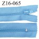 Fermeture zip 16 cm non séparable couleur bleu zip glissière nylon invisible prix à l'unité