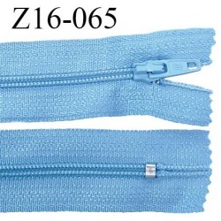 Fermeture zip 16 cm non séparable couleur bleu zip glissière nylon invisible prix à l'unité