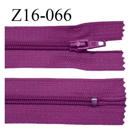 Fermeture zip 16 cm non séparable couleur pivoine zip glissière nylon invisible prix à l'unité