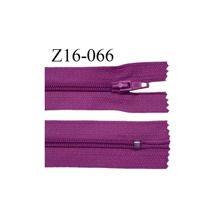 Fermeture zip 16 cm non séparable couleur pivoine zip glissière nylon invisible prix à l'unité