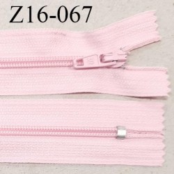Fermeture zip 16 cm non séparable couleur rose pastel zip glissière nylon invisible prix à l'unité