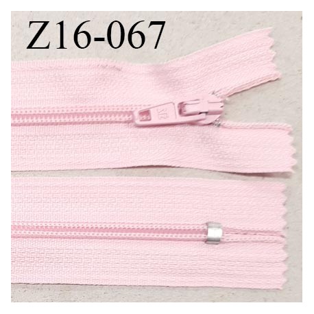 Fermeture zip 16 cm non séparable couleur rose pastel zip glissière nylon invisible prix à l'unité
