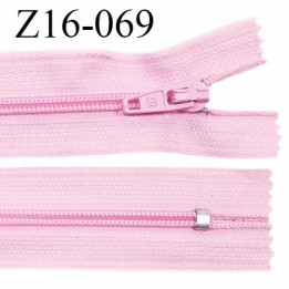 Fermeture zip 16 cm non séparable couleur rose zip glissière nylon invisible prix à l'unité