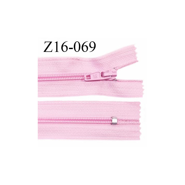 Fermeture zip 16 cm non séparable couleur rose zip glissière nylon invisible prix à l'unité