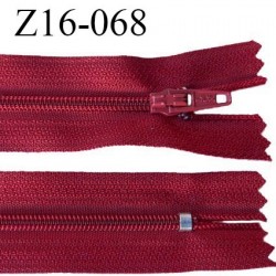 Fermeture zip 16 cm non séparable couleur rouge foncé zip glissière nylon invisible prix à l'unité