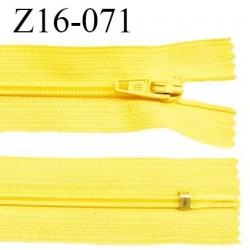 Fermeture zip 16 cm non séparable couleur jaune vif zip glissière nylon invisible prix à l'unité
