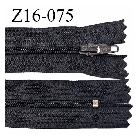 Fermeture zip 16 cm non séparable couleur anthracite zip glissière nylon invisible prix à l'unité