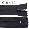 Fermeture zip 16 cm non séparable couleur anthracite zip glissière nylon invisible prix à l'unité