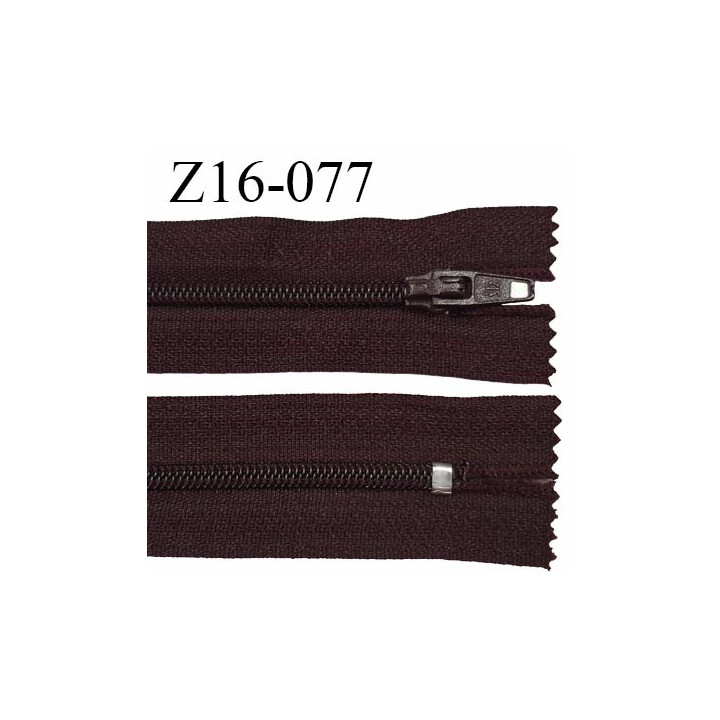 Fermeture zip 16 cm non séparable couleur lie de vin zip glissière nylon prix à l'unité
