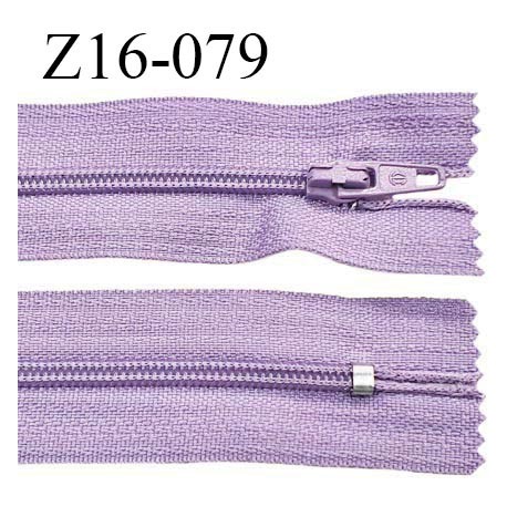 Fermeture zip 16 cm non séparable couleur parme zip glissière nylon prix à l'unité