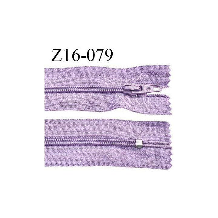 Fermeture zip 16 cm non séparable couleur parme zip glissière nylon prix à l'unité