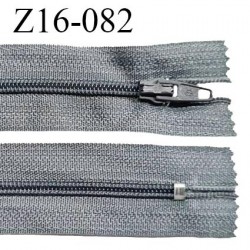 Fermeture zip 16 cm non séparable couleur gris zip glissière nylon prix à l'unité