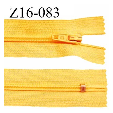 Fermeture zip 16 cm non séparable couleur jaune zip glissière nylon prix à l'unité