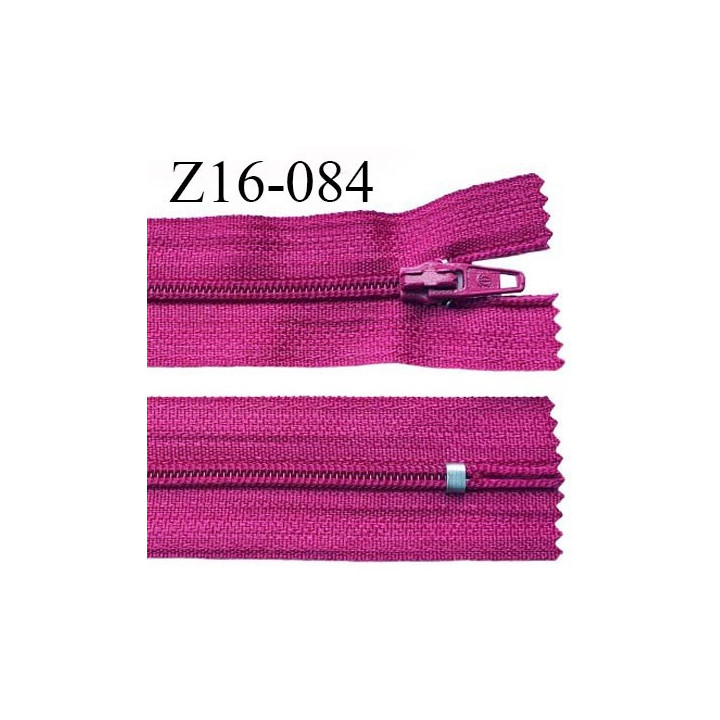 Fermeture zip 16 cm non séparable couleur violine zip glissière nylon prix à l'unité