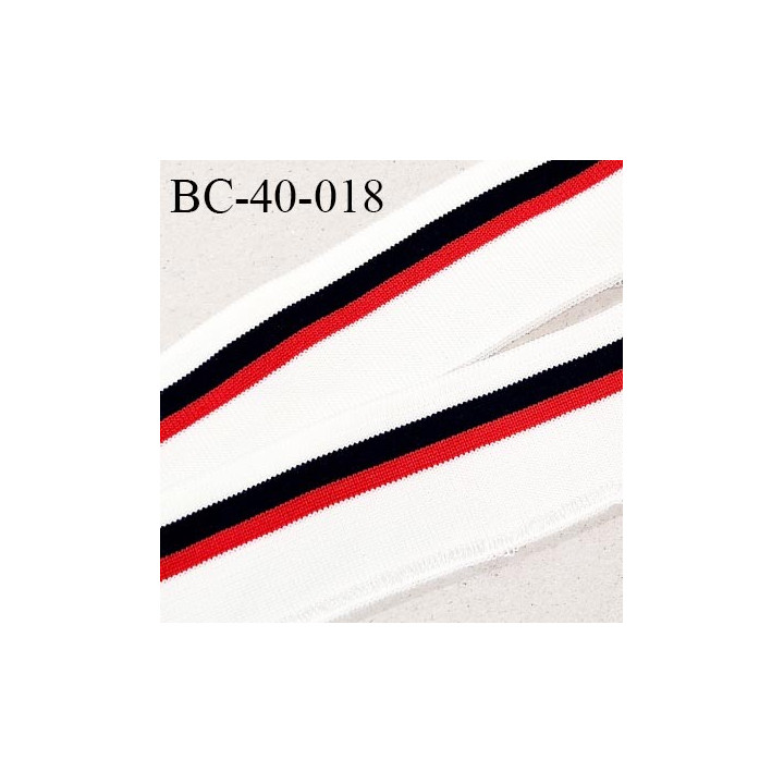 Bord-Côte 40 mm bord côte jersey maille synthétique couleur naturel bleu et rouge prix à la pièce