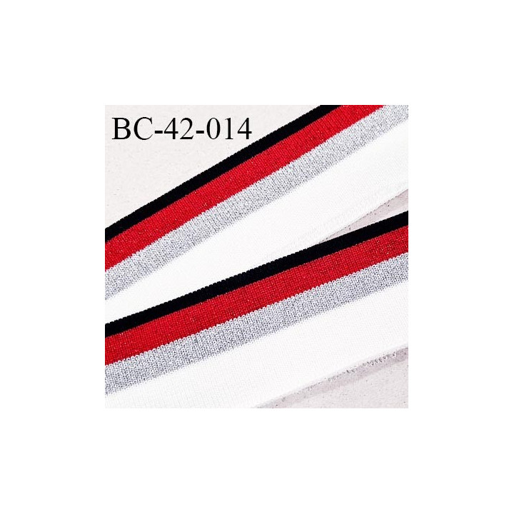 Bord-Côte 42 mm bord cote jersey maille synthétique couleur naturel bleu marine rouge pailleté et argenté prix à la pièce