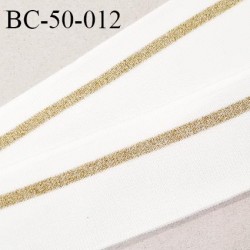 Bord-Côte 50 mm bord cote jersey maille synthétique couleur naturel et doré pailleté prix à la pièce